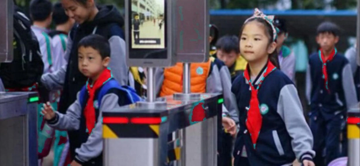 Students at face-recognition school gates
