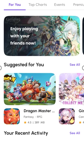 Games portal home