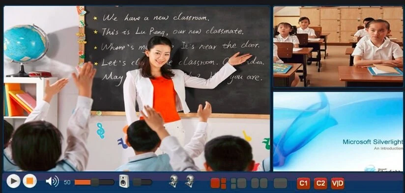 Live-broadcast classroom in use