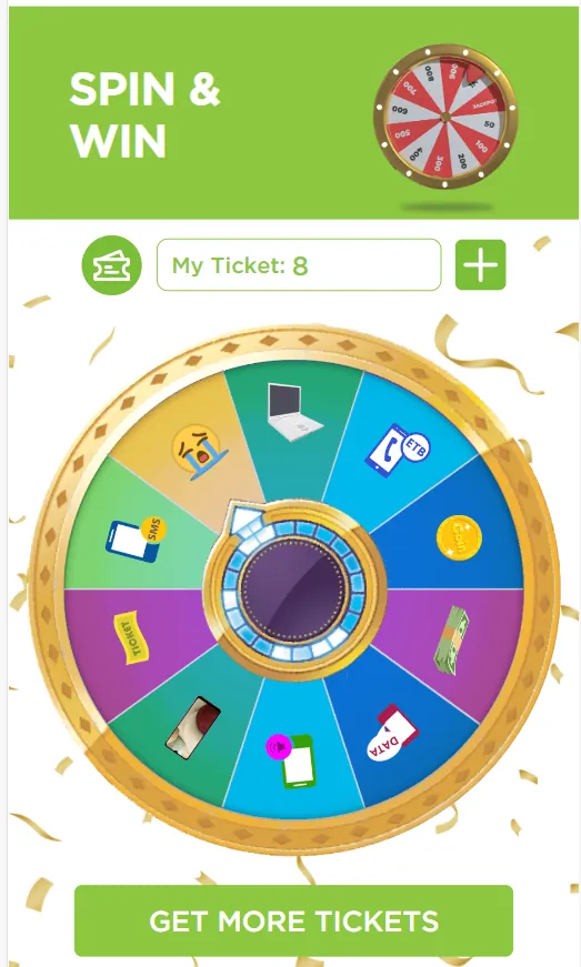 Spin & Win game screen